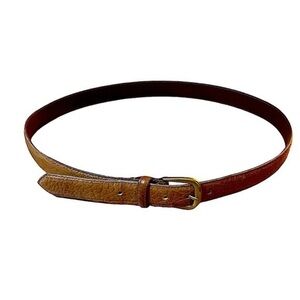 Steer Hide Tan Leather Belt with Brass Buckle Size Medium